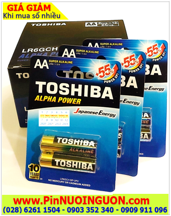 COMBO mua 01HỘP (12vỉ=24viên) Pin AA 1.5v Super Alkaline Toshiba Alpha LR6GCH BP-2PV chính hãng _Giá chỉ 288.000/Hộp